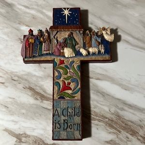 Jim Shore “A Child is Born” Hanging Cross